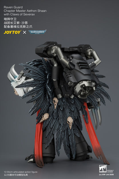 Raven Guard Chapter Master Aethon Shaan with Claws of Severax and Heavy Bolt Pistol - Warhammer 40k 1/18 Action Figure By JOYTOY