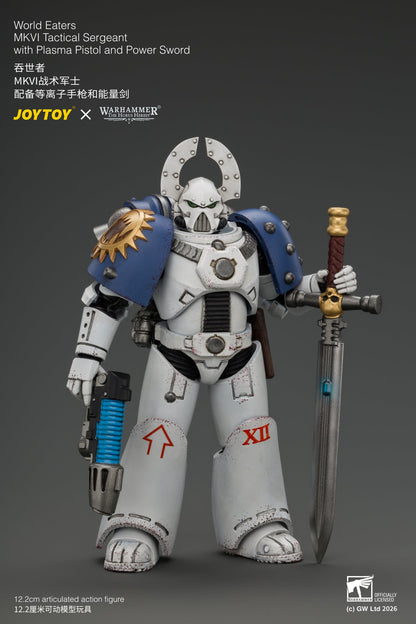 World Eaters MKVI Tactical Sergeant with Plasma Pistol and Power Sword - Warhammer "The Horus Heresy" 1/18 Action Figure By JOYTOY