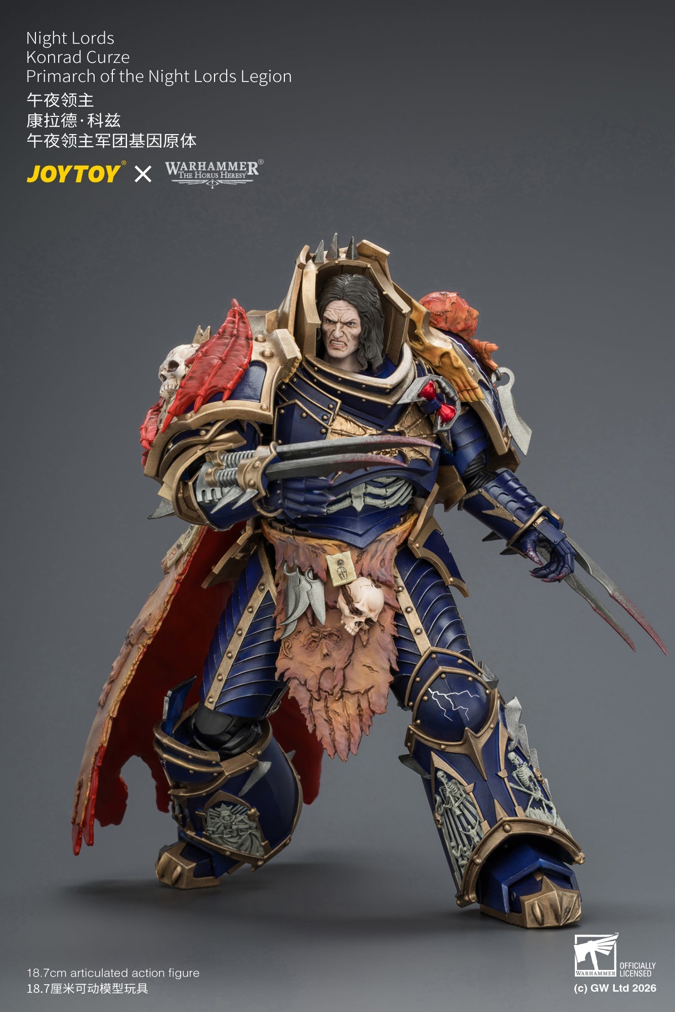 Night Lords Konrad Curze Primarch of the Night Lords Legion - "The Horus Heresy" Warhammer 1/18 Action Figure By JOYTOY