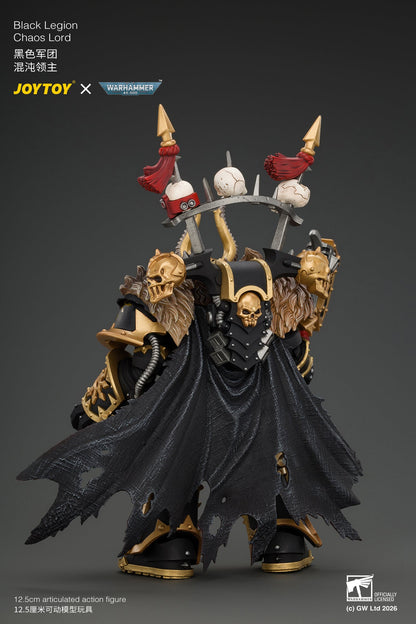 Black Legion Chaos Lord with Power Fist, Plasma Pistol and Astartes Chainblade - Warhammer 40K 1/18 Action Figure By JOYTOY