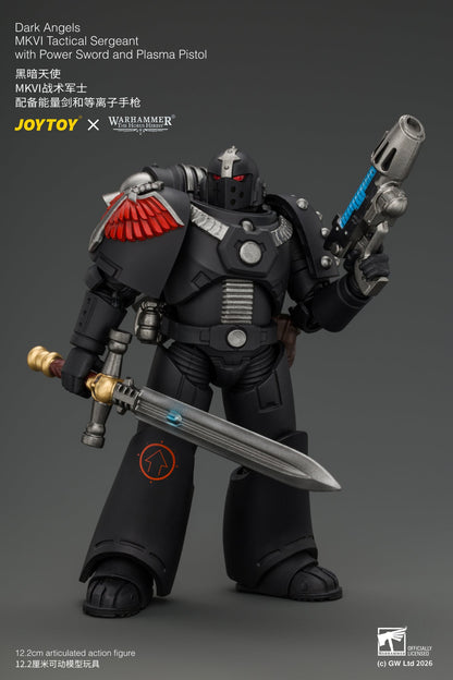 Dark Angels MKVI Tactical Sergeant with Power Sword and Plasma Pistol - Warhammer "The Horus Heresy" 1/18 Action Figure By JOYTOY