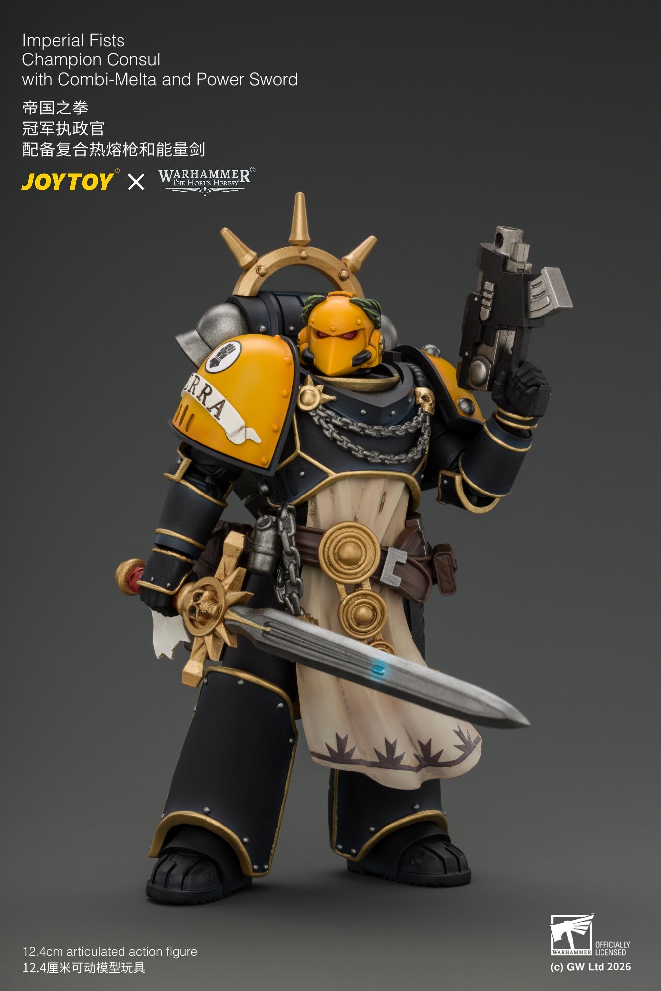 Imperial Fists Champion Consul with Combi-Melta and Power Sword - Warhammer "The Horus Heresy" 1/18 Action Figure By JOYTOY