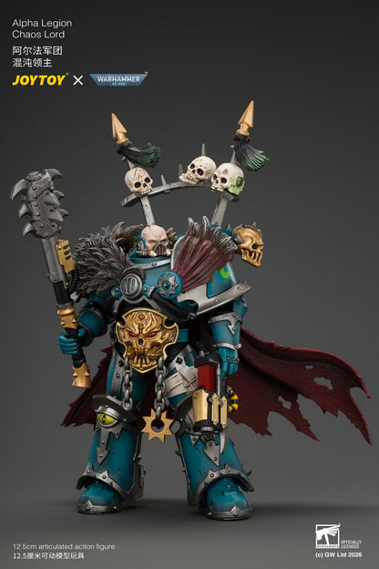 Alpha Legion Chaos Lord with Plasma Pistol and Accursed Weapon - Warhammer 40K 1/18 Action Figure By JOYTOY