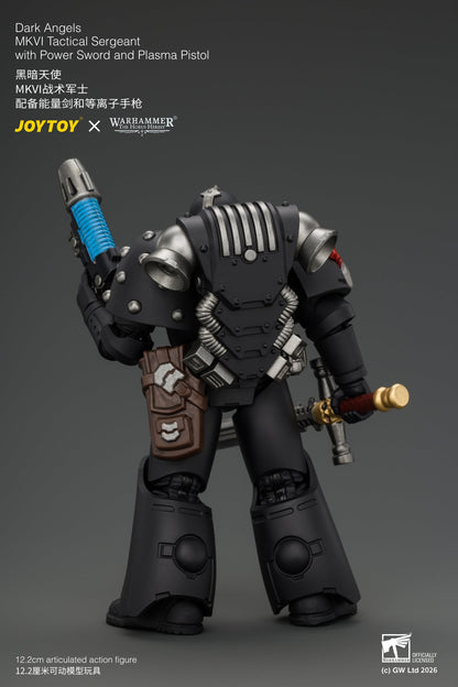 Dark Angels MKVI Tactical Sergeant with Power Sword and Plasma Pistol - Warhammer "The Horus Heresy" 1/18 Action Figure By JOYTOY
