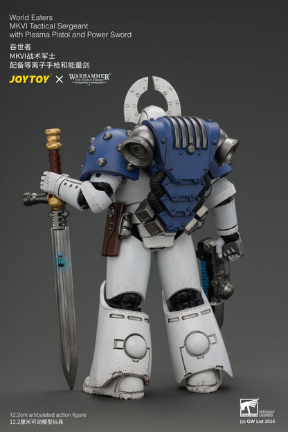 World Eaters MKVI Tactical Sergeant with Plasma Pistol and Power Sword - Warhammer "The Horus Heresy" 1/18 Action Figure By JOYTOY