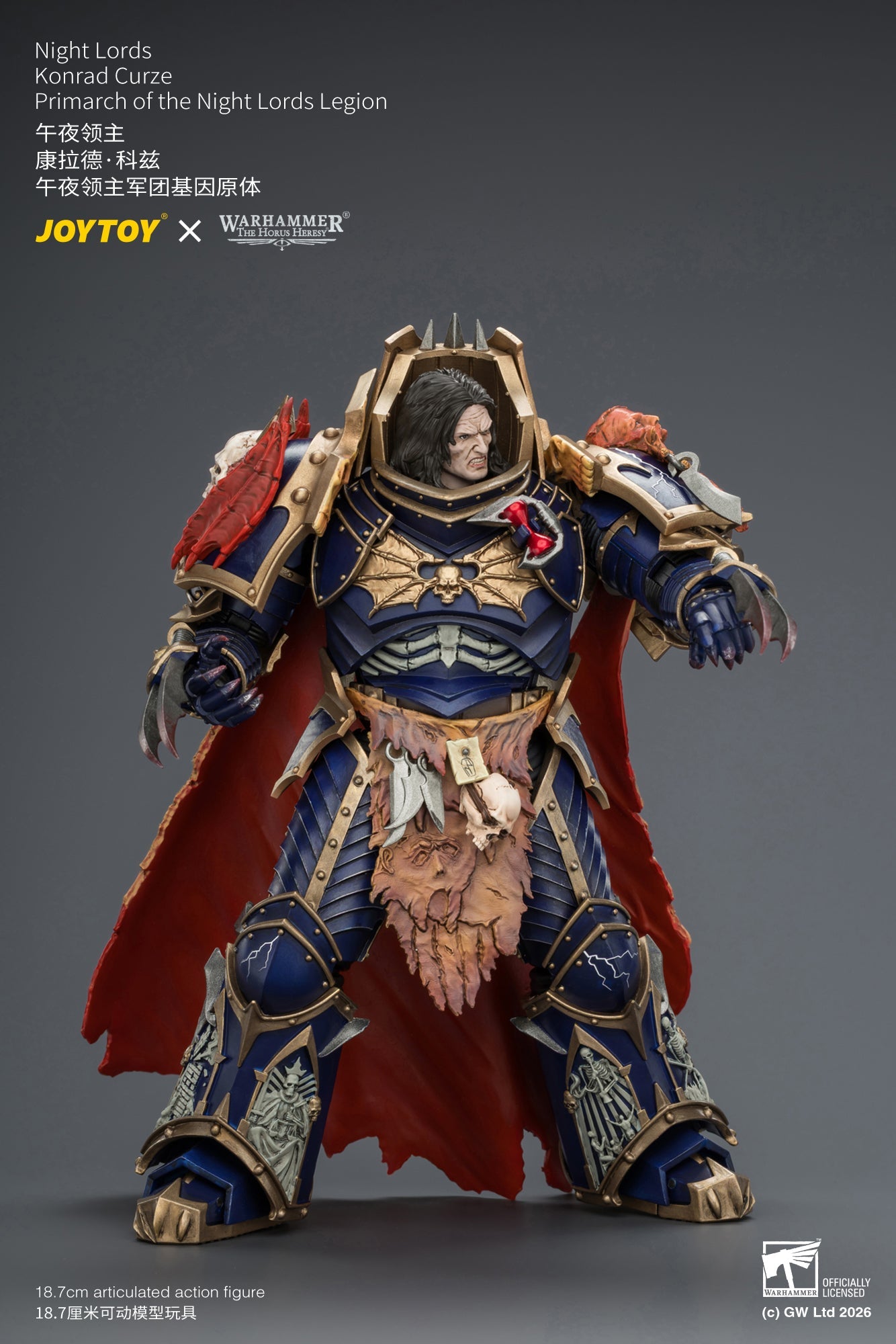 Night Lords Konrad Curze Primarch of the Night Lords Legion - "The Horus Heresy" Warhammer 1/18 Action Figure By JOYTOY