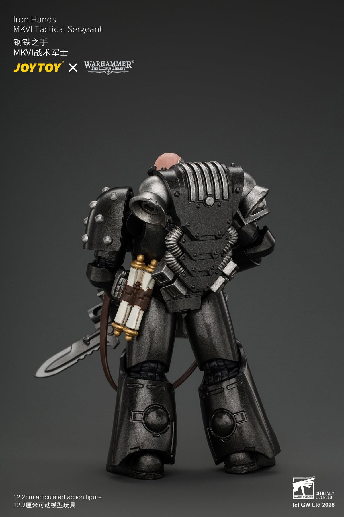 Iron Hands MkVI Tactical Sergeant with Bolter, Plasma Pistol & Power sword - "The Horus Heresy" Warhammer 1/18 Action Figure By JOYTOY