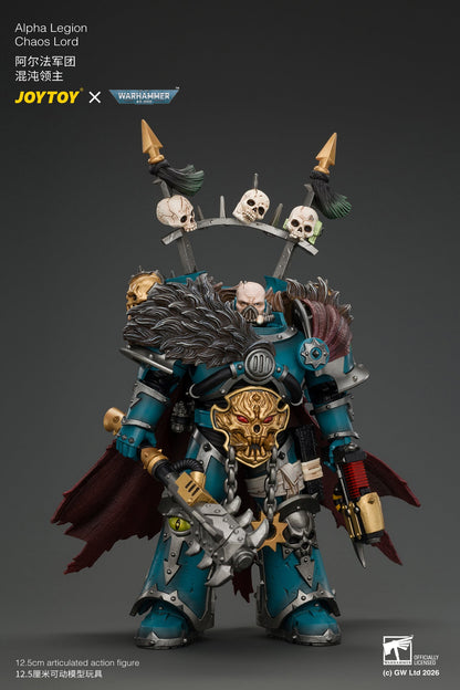 Alpha Legion Chaos Lord with Plasma Pistol and Accursed Weapon - Warhammer 40K 1/18 Action Figure By JOYTOY