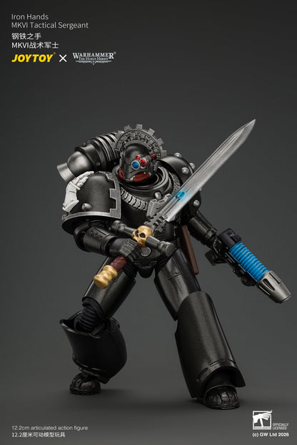 Iron Hands MkVI Tactical Sergeant with Bolter, Plasma Pistol & Power sword - "The Horus Heresy" Warhammer 1/18 Action Figure By JOYTOY