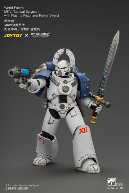 World Eaters MKVI Tactical Sergeant with Plasma Pistol and Power Sword - Warhammer "The Horus Heresy" 1/18 Action Figure By JOYTOY