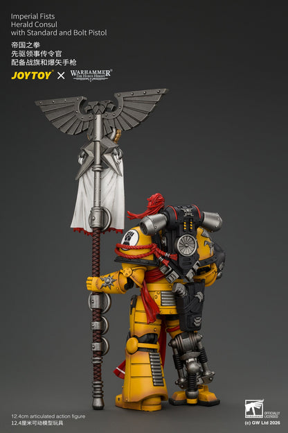 Imperial Fists Herald Consul with Standard and Bolt Pistol - Warhammer "The Horus Heresy" 1/18 Action Figure By JOYTOY