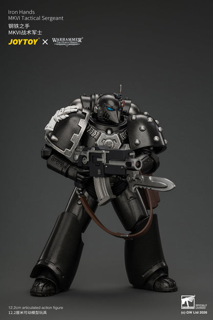 Iron Hands MkVI Tactical Sergeant with Bolter, Plasma Pistol & Power sword - "The Horus Heresy" Warhammer 1/18 Action Figure By JOYTOY
