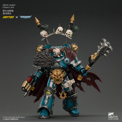 Alpha Legion Chaos Lord with Plasma Pistol and Accursed Weapon - Warhammer 40K 1/18 Action Figure By JOYTOY