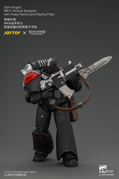 Dark Angels MKVI Tactical Sergeant with Power Sword and Plasma Pistol - Warhammer "The Horus Heresy" 1/18 Action Figure By JOYTOY