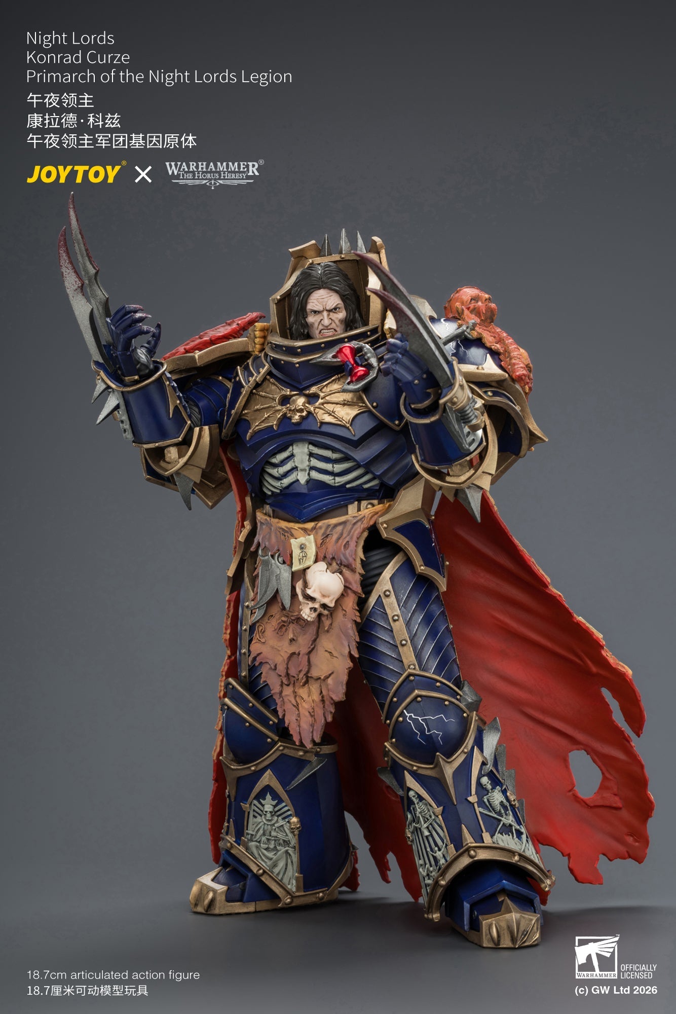 Night Lords Konrad Curze Primarch of the Night Lords Legion - "The Horus Heresy" Warhammer 1/18 Action Figure By JOYTOY