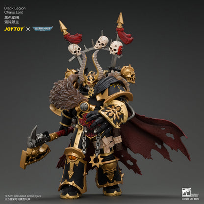 Black Legion Chaos Lord with Power Fist, Plasma Pistol and Astartes Chainblade - Warhammer 40K 1/18 Action Figure By JOYTOY