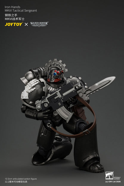 Iron Hands MkVI Tactical Sergeant with Bolter, Plasma Pistol & Power sword - "The Horus Heresy" Warhammer 1/18 Action Figure By JOYTOY
