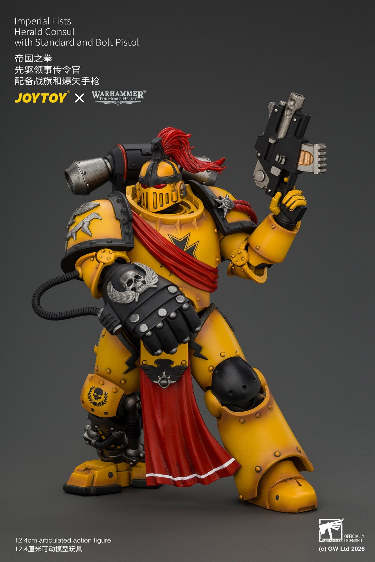Imperial Fists Herald Consul with Standard and Bolt Pistol - Warhammer "The Horus Heresy" 1/18 Action Figure By JOYTOY