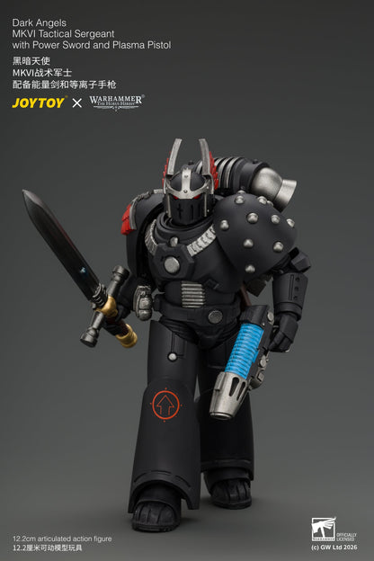 Dark Angels MKVI Tactical Sergeant with Power Sword and Plasma Pistol - Warhammer "The Horus Heresy" 1/18 Action Figure By JOYTOY