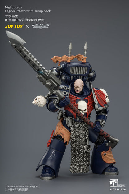 Night Lords Legion Praetor with Jump pack - "The Horus Heresy" Primarch-Warhammer 40k 1/18 Action Figure By JOYTOY