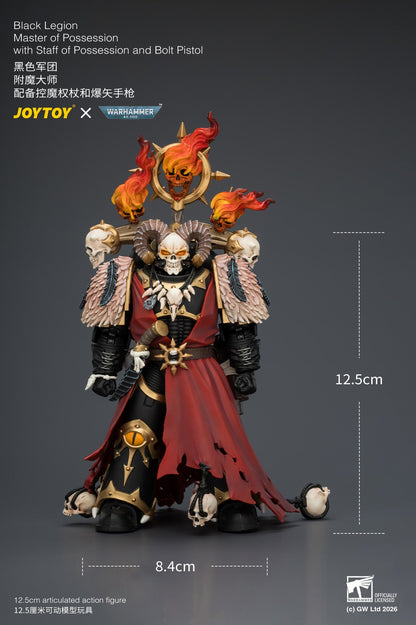 Black Legion Master of Possession with Staff of Possession and Bolt Pistol - Warhammer 40K 1/18 Action Figure By JOYTOY