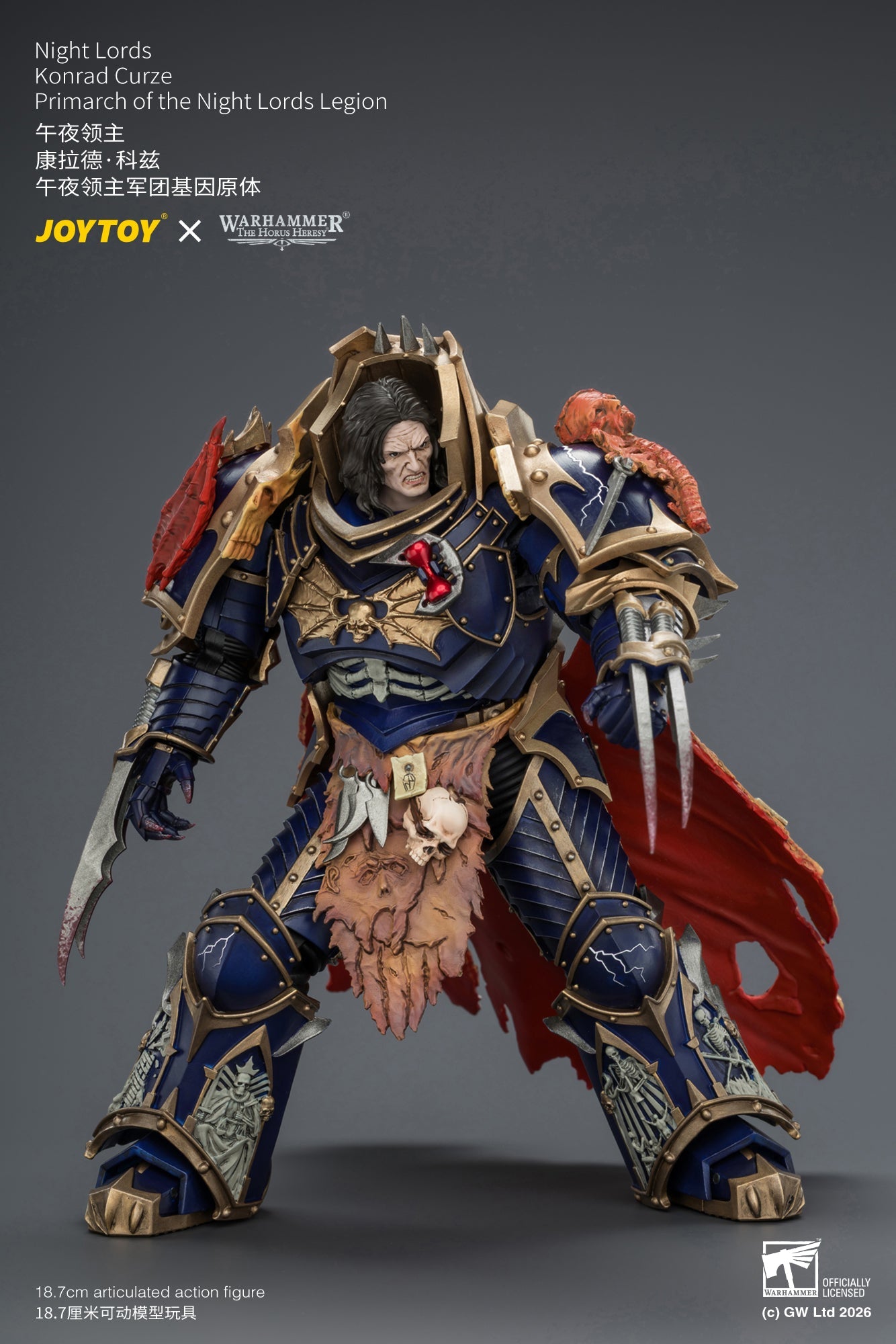 Night Lords Konrad Curze Primarch of the Night Lords Legion - "The Horus Heresy" Warhammer 1/18 Action Figure By JOYTOY