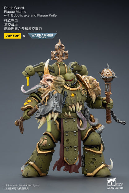 Death Guard Plague Marine Champion / Death Guard Plague Marine - "Warhammer 40k" 1/18 Action Figure By JOYTOY