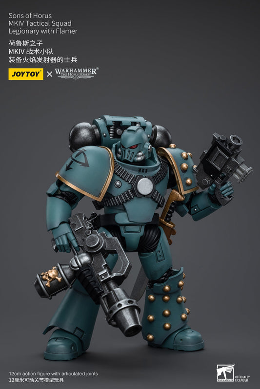 Sons of Horus MKIV Tactical Squad Legionary with Flamer - Warhammer "The Horus Heresy"Action Figure By JOYTOY
