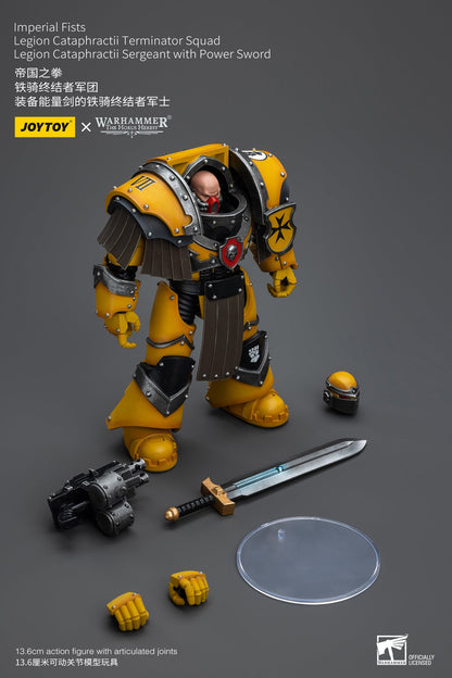 Imperial Fists Legion Cataphractii Terminator Squad Legion Cataphractii Sergeant with Power Sword - Warhammer 40K Action Figure By JOYTOY