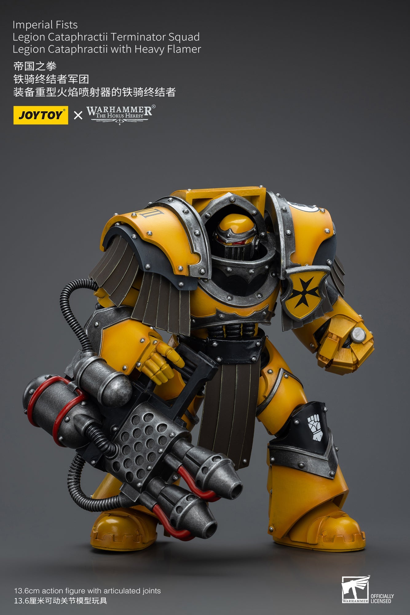 Imperial Fists Legion Cataphractii Terminator Squad Legion Cataphractii with Heavy Flamer -  Warhammer 40K Action Figure By JOYTOY