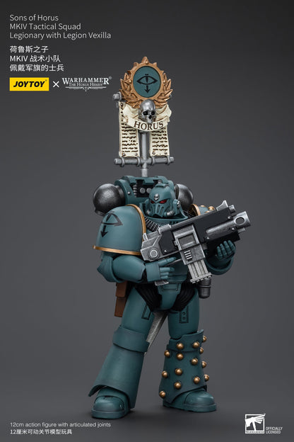 Sons of Horus MKIV Tactical Squad Legionary with Legion Vexilla - Warhammer "The Horus Heresy"Action Figure By JOYTOY