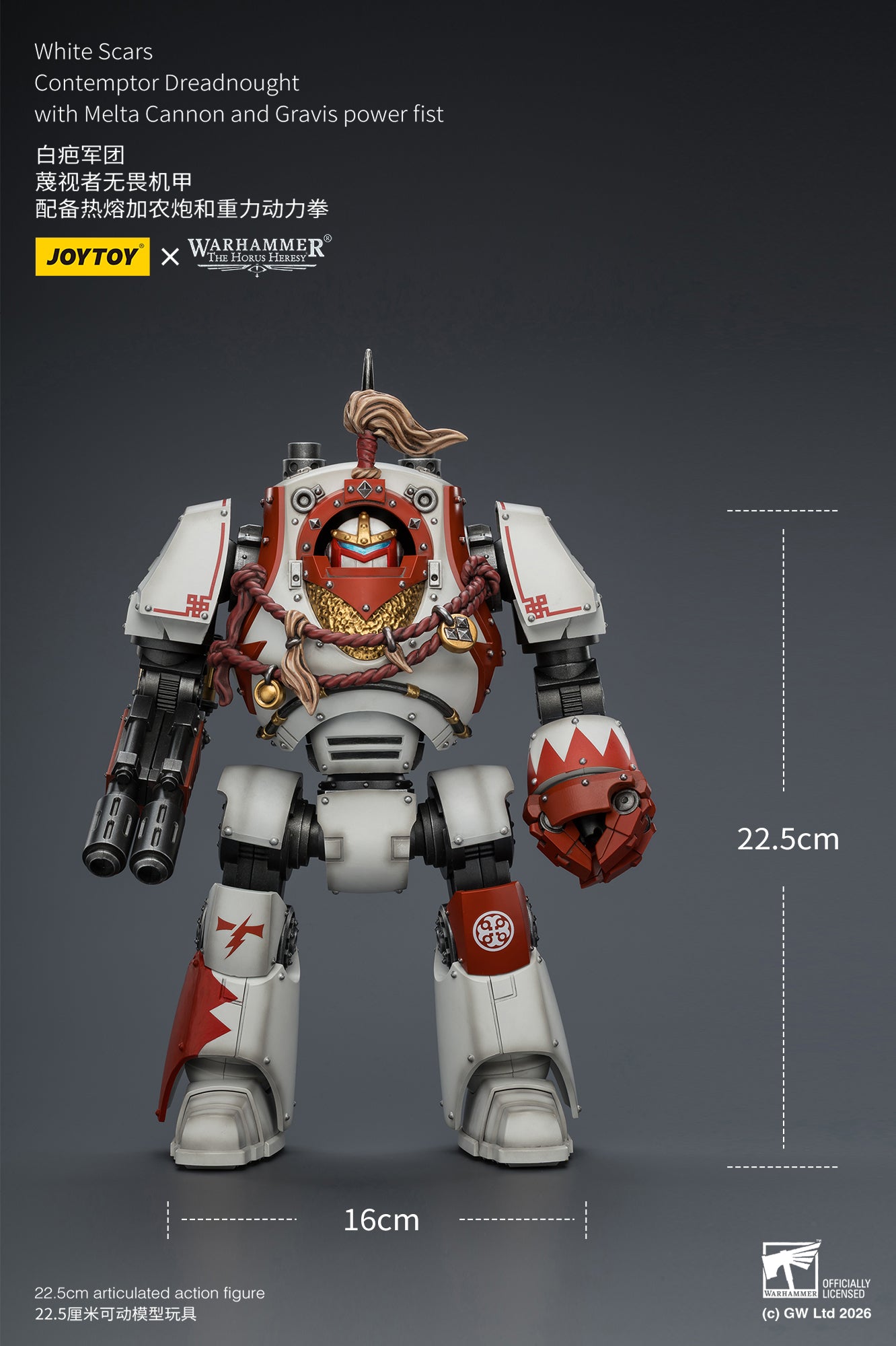 White Scars Qin Xa & Hibou Khan &Contemptor Dreadnought-Warhammer 40k 1/18 Action Figure By JOYTOY