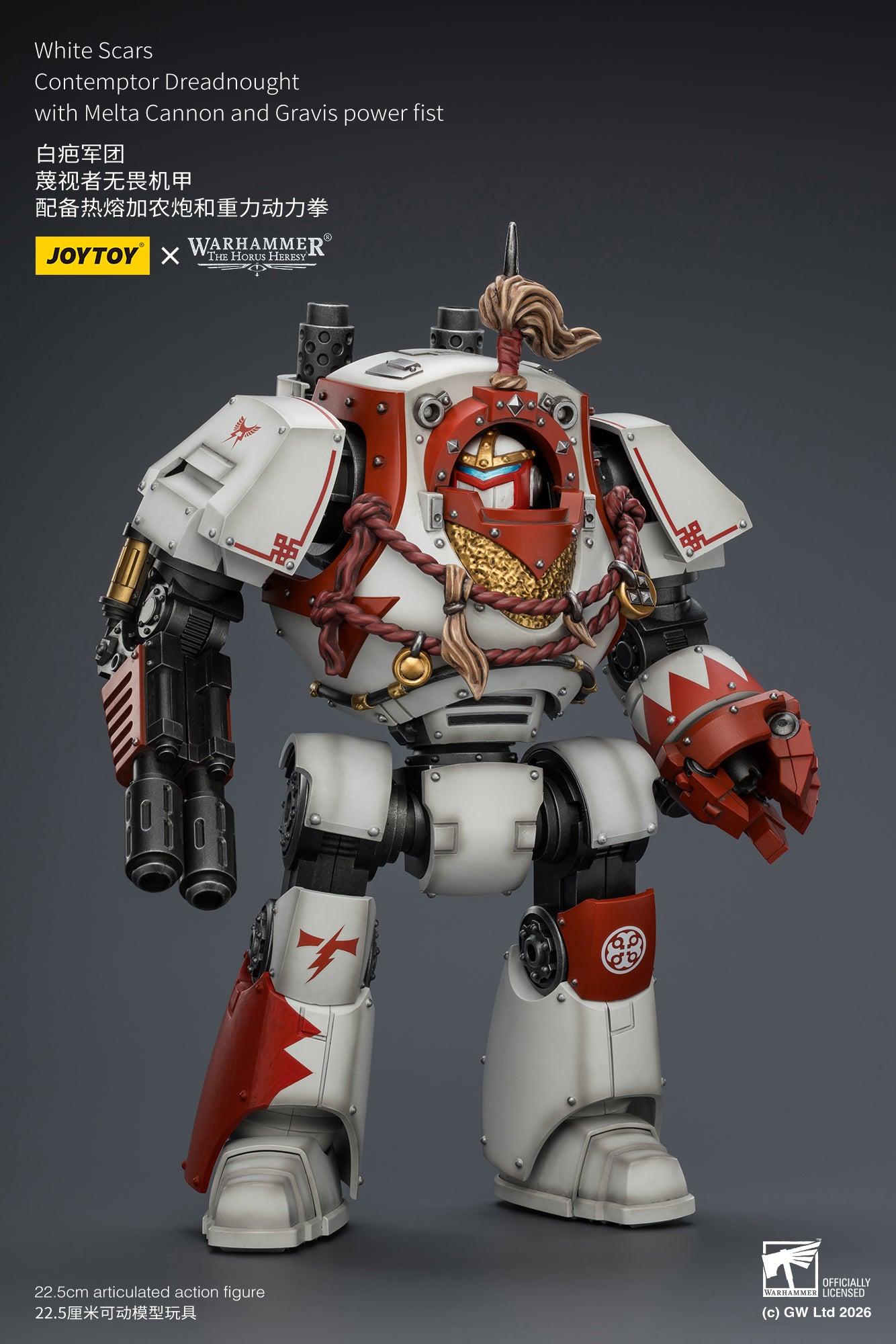 White Scars Qin Xa & Hibou Khan &Contemptor Dreadnought-Warhammer 40k 1/18 Action Figure By JOYTOY