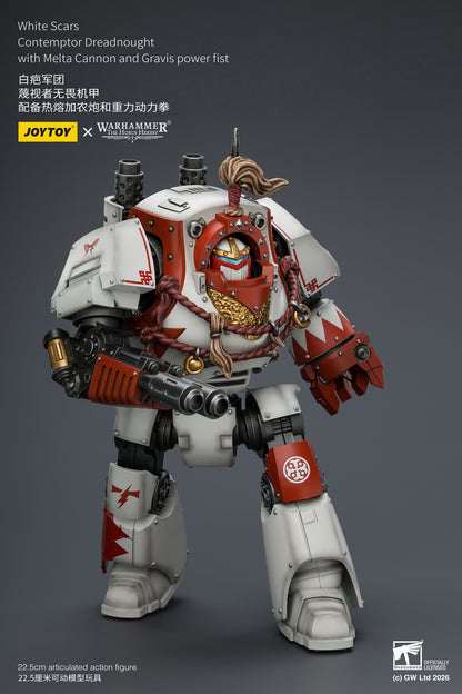 White Scars Qin Xa & Hibou Khan &Contemptor Dreadnought-Warhammer 40k 1/18 Action Figure By JOYTOY