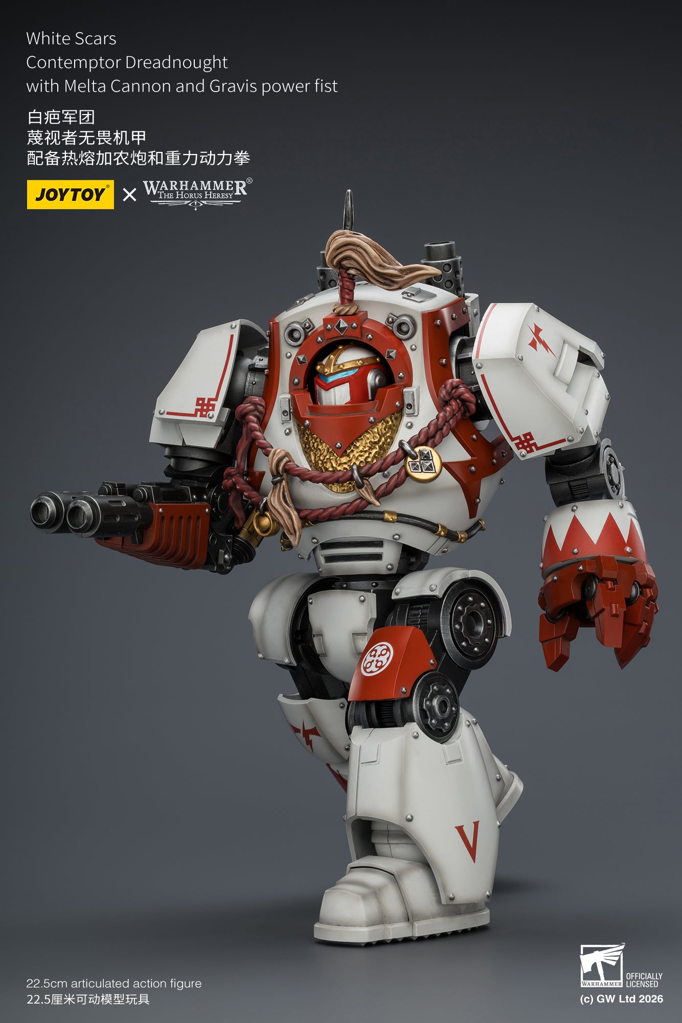 White Scars Qin Xa & Hibou Khan &Contemptor Dreadnought-Warhammer 40k 1/18 Action Figure By JOYTOY